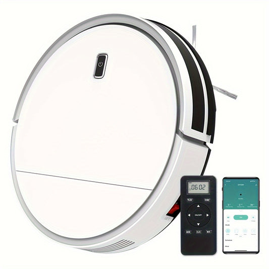 2in1 Robot Vacuum  Mop  Remote  App Controlled Collision Protection Drop Sensor Dual Brushes High Suction Rechargeable Battery